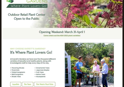 Web Design Package Example: Everett’s Gardens Website Design