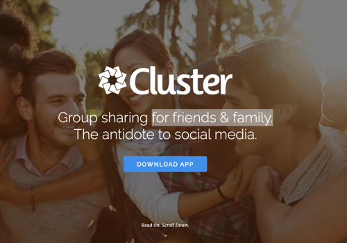 UX/UI Design Package Example: Cluster - Group Sharing for Friends & Family