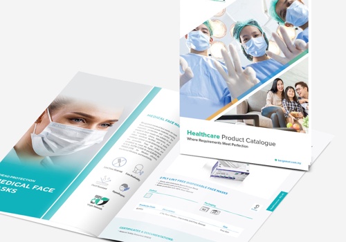 Graphic Design Package Example: P.P.E. product catalog design for Bergamot Sdn Bhd