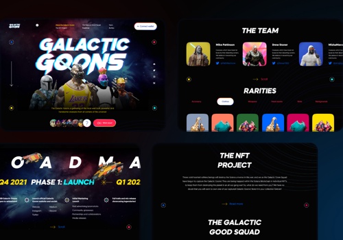 Web Design Package Example: Landing page for NFT | UX/UI design & development