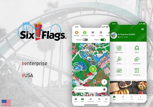 Mobile App Development Package Example: Six Flags - mobile app for parks’ visitors