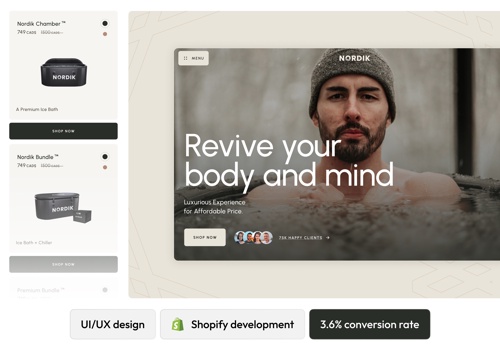 E-Commerce Development Package Example: Nordik Recovery | Shopify Store from Scratch