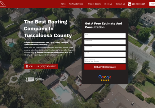 Search Engine Optimization Package Example: Website Design for a Roofing Company