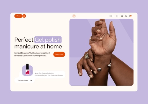 Web Design Package Example: Modern Mobile and Web App for At-Home Manicure