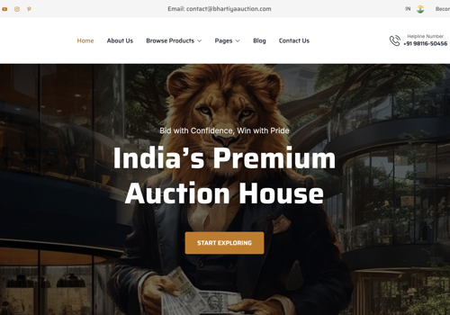 Custom Software Development Package Example: Bhartiya Auction: India's Online Auction Platform