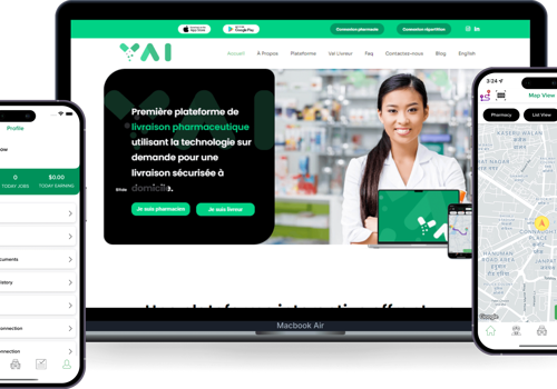 UX/UI Design Package Example: Vaistat - On Demand Delivery Solution