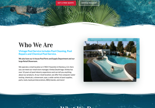 Web Design Package Example: The Vintage Pool Service Website