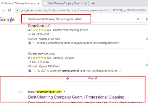 Pay Per Click Package Example: deepkleenguam.com