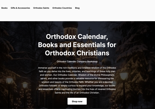 Search Engine Optimization Package Example: Orthodox Calendar Company