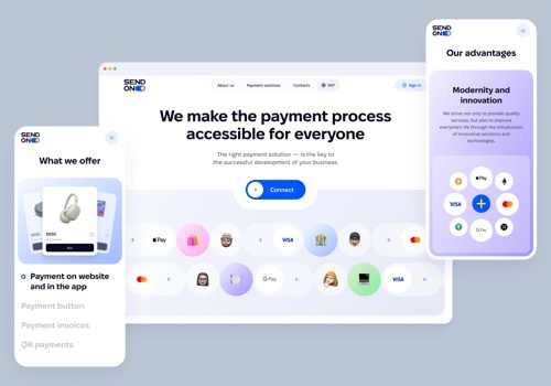 UX/UI Design Package Example: SendOn — payment system for online business