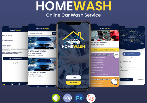 Mobile App Development Package Example: Homewash - Mobile application