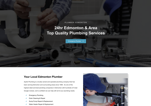 Search Engine Optimization Package Example: Apollo Plumbing