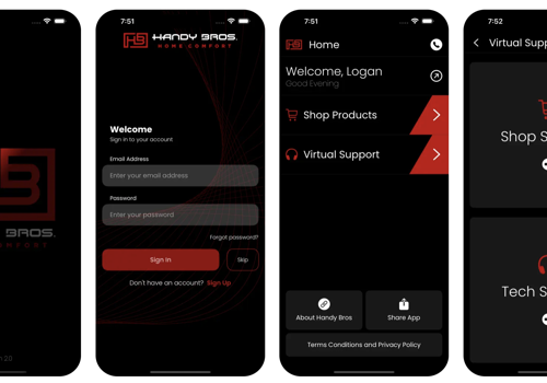 Mobile App Development Package Example: Handy Bros. Home Comfort