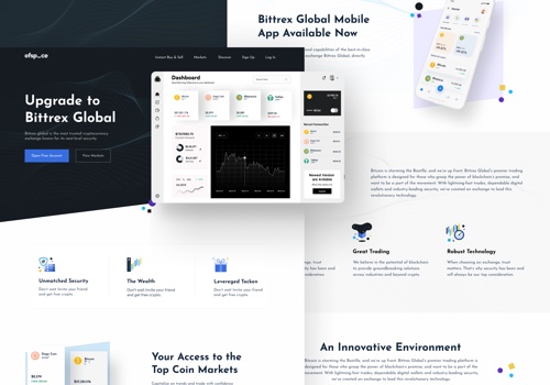 Web Design Package Example: Cypto Currency Exchange Web UIUX