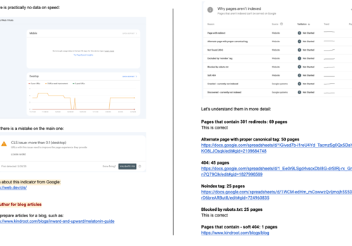 Search Engine Optimization Package Example: Technical SEO audit for the new website