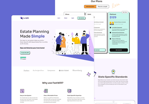 Web Design Package Example: FastWill