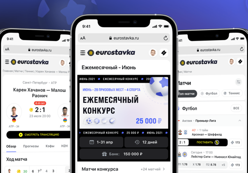UX/UI Design Package Example: Eurostavka - Play, learn and win