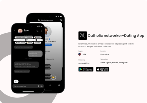 Mobile App Development Package Example: Catholic Network - Networking App