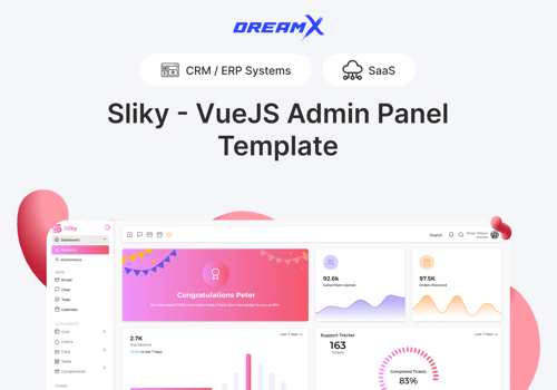 UX/UI Design Package Example: Sliky - VueJS Admin Panel Template Design