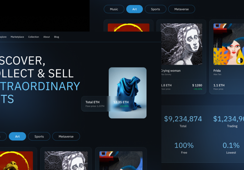 Web Design Package Example: NFT Marketplace development
