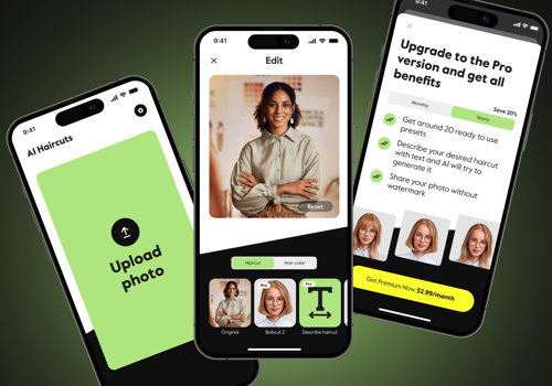 UX/UI Design Package Example: Hairstyle App