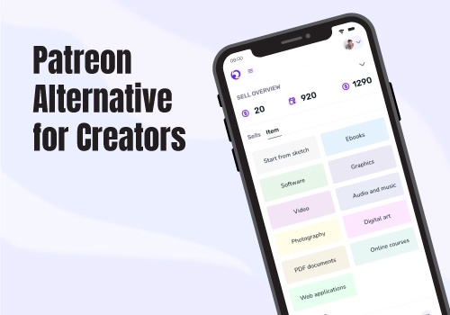 UX/UI Design Package Example: Creators' tool for donations, memberships, & sell