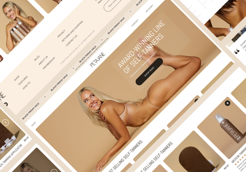 Web Design Package Example: Peta Jane Beauty - Ecommerce Development