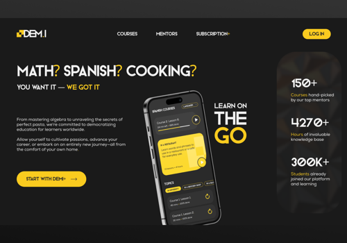 UX/UI Design Package Example: Learning Platform Branding, UI/UX & Web Design