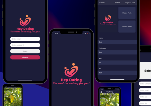 UX/UI Design Package Example: Online Dating Platform: Hey Dating App