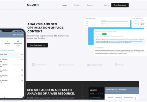 Web Design Package Example: MiraSEO