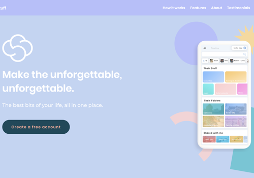 Web Development Package Example: Special Stuff - Web App for storing memories