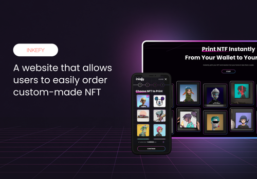 Web Design Package Example: Inkefy : Web UI/UX for NFT printing landing page