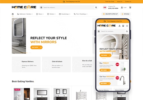 Search Engine Optimization Package Example: Home Care Supply: Your GTA Home Renovation Partner
