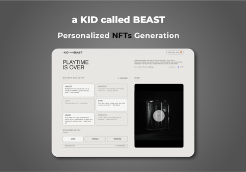 Blockchain Package Example: a KID called BEAST - Personalized NFT Generation