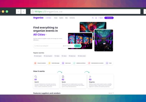 Web Development Package Example: Marketplace MVP for Event-Organizing Platform