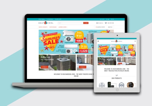 E-Commerce Development Package Example: Heat & Cool - HVAC retailer Online