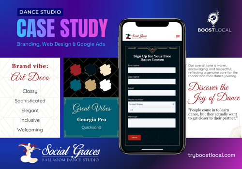 Branding Package Example: Website Redesign for Dance Studio Boosts Leads