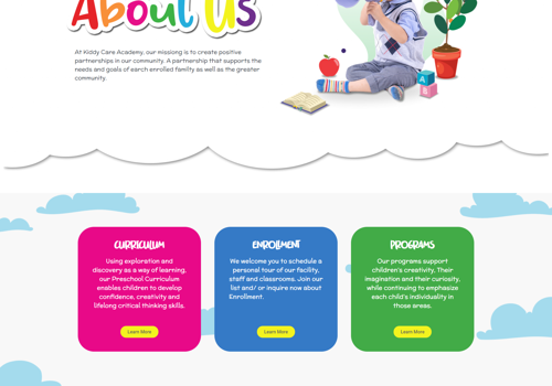 Web Design Package Example: Web Design for Childcare Daycare Business