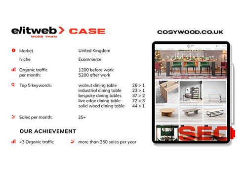 Search Engine Optimization Package Example: SEO for cosywood.co.uk