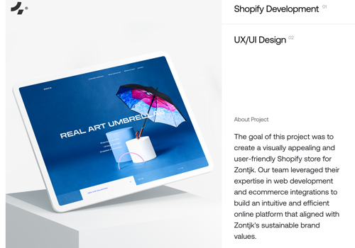 UX/UI Design Package Example: Shopify Design & Development | Zontjk