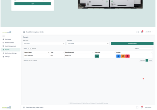 Web Design Package Example: Cloud-Based Dashboard Design for Automatenhande’s