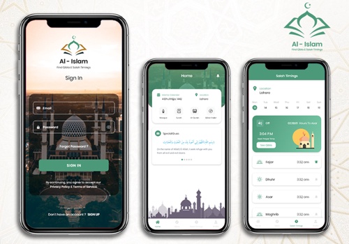 UX/UI Design Package Example: Al-Islam App