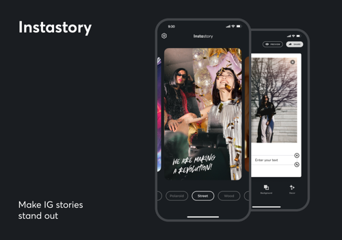 Mobile App Development Package Example: Instastory –Make IG stories stand out