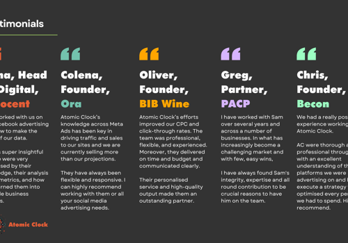 Digital Strategy Package Example: Client Testimonials