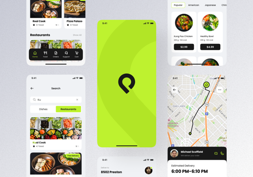 UX/UI Design Package Example: Online food ordering and delivery management