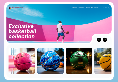 Web Design Package Example: Web design concept for Basketball shop