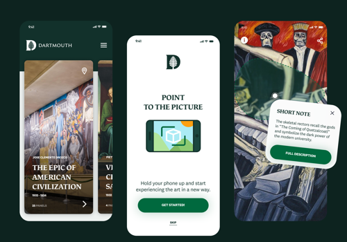 UX/UI Design Package Example: Dartmouth