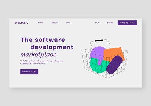 Branding Package Example: WeProfit platform Branding, UX/UI and Development