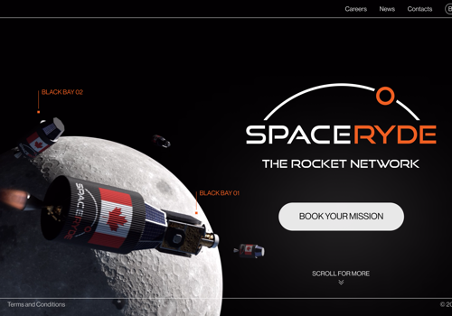 Web Development Package Example: SpaceRyde – The Rocket Network