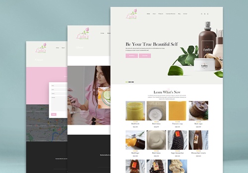 Web Design Package Example: Lulu's Beauty Store - Ecommerce